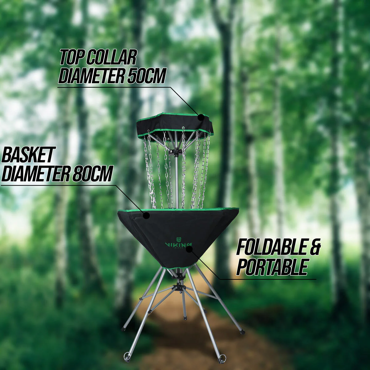 Viking Discs Raid tragbarer Discgolf korb