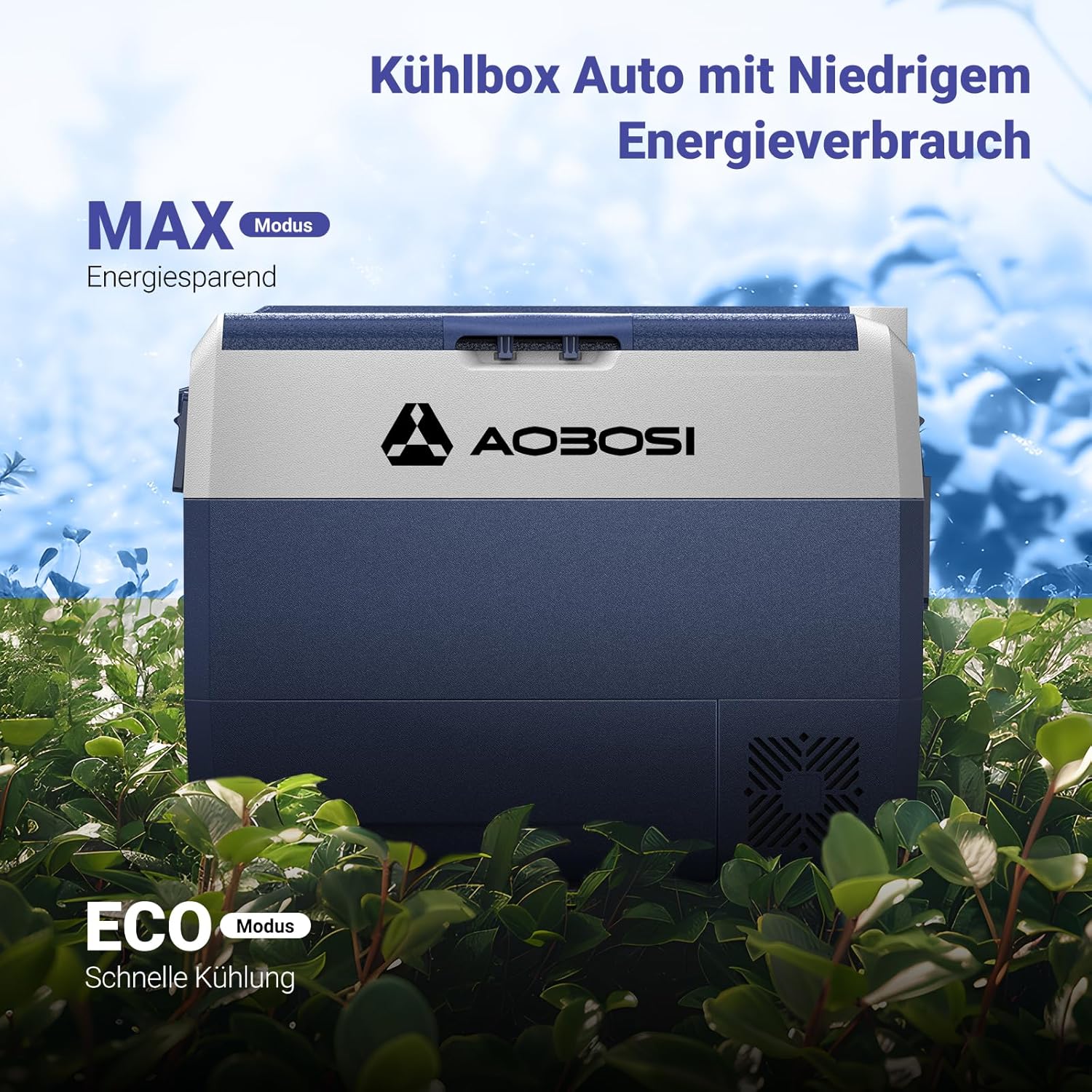 AAOBOSI Compressor Cool Box 36 L, Cool Box Car with WiFi App Control, 12/24 V and 100-240 V Electric Cool Box, up to -20 °C for Car, Truck, Boat, Motorhome, Camping, Double Zone