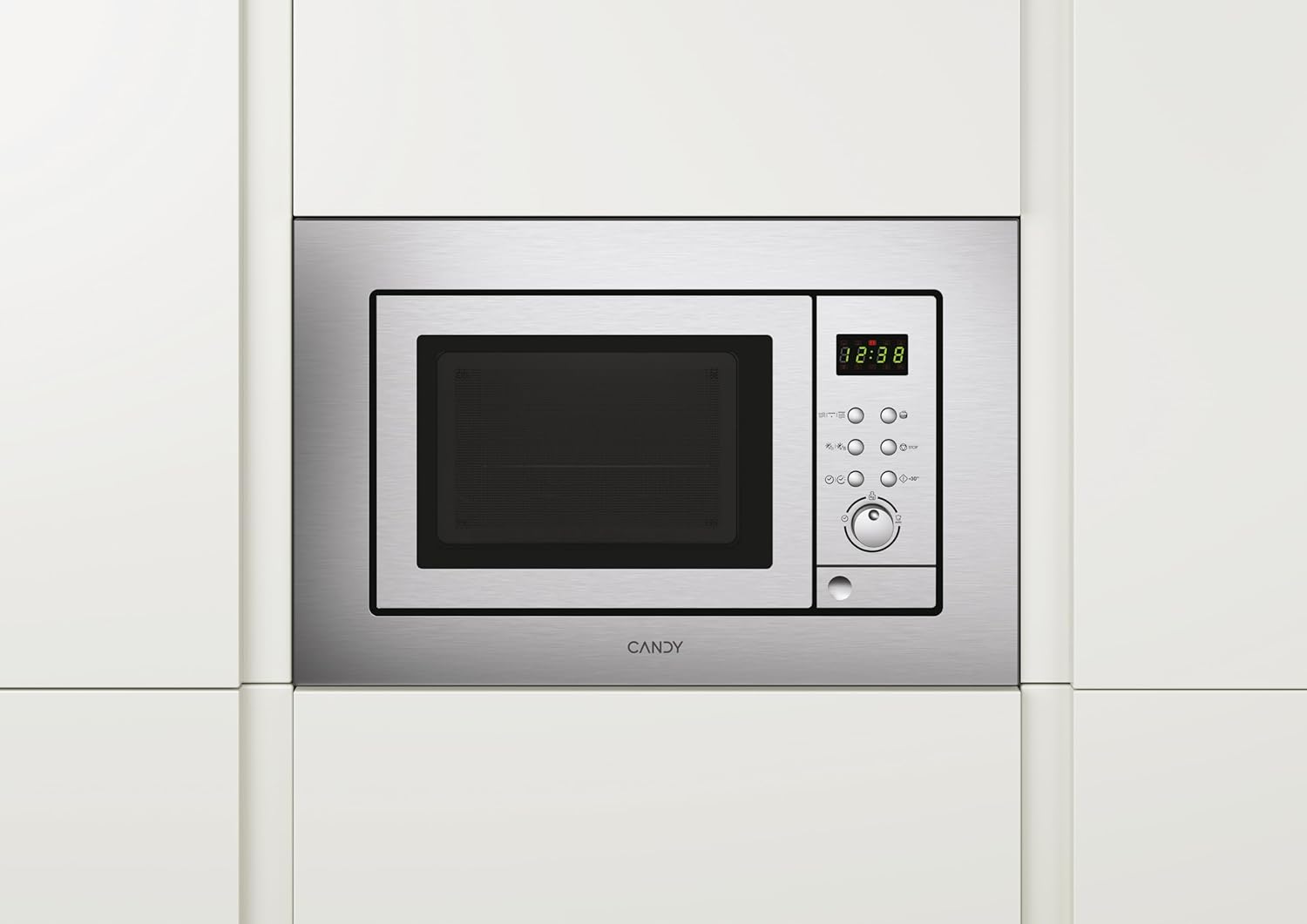Candy MIC 201 EX Einbau-Mikrowelle / Volumen: 20 Liter / Mikrowelle: 800W / Grill: 1000W, Metallisch