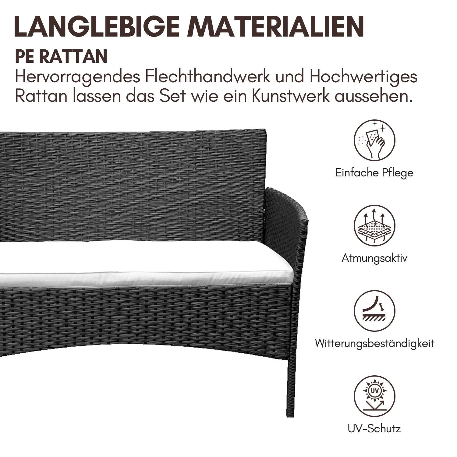 Sonnewelt Polyrattan Sitzgruppe Gartenmbel Set
