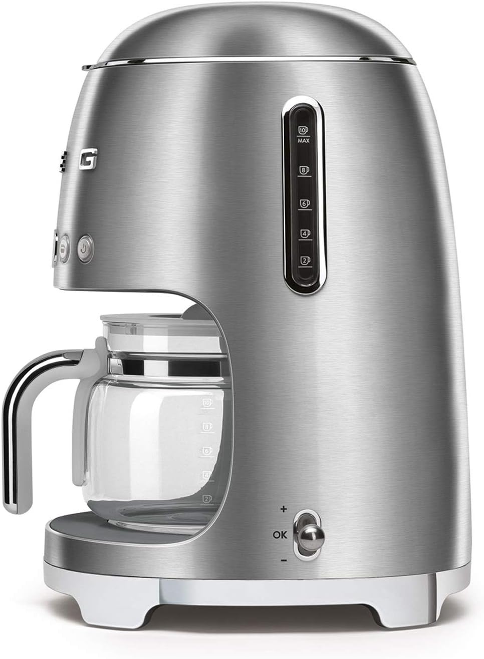 Smeg, DCF02BLMEU, Filter-Kaffeemaschine, Aroma und Autostart-Funktion, Glaskaraffe bis 12 Tassen, 2 Intensitätsniveaus, Warmhaltefunktion, 1050W, Mattschwarz