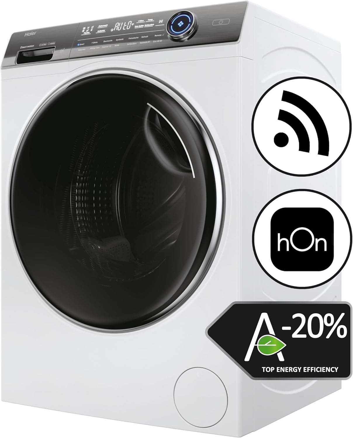 Haier I-PRO SERIE 7 PLUS HW120-B14979EU1 Waschmaschine / 12 kg / 20% effizienter als Klasse A/Smart Home - Wi-Fi & hOn App/Direct Motion Motor/Refresh-Programm & Fleckenoptionen