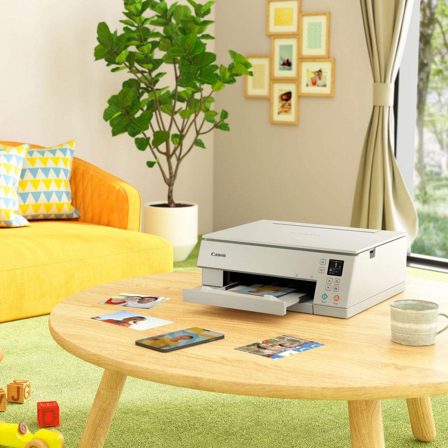 Canon PIXMA TS6350a Drucker Farbtintenstrahl Multifunktionsgerät DIN A4 (Fotodrucker, Scanner, Kopierer, OLED, 4.800x1.200 dpi, USB, WLAN, 5 separate Tinten, Duplexdruck, 2 Papierzuführungen), schwarz