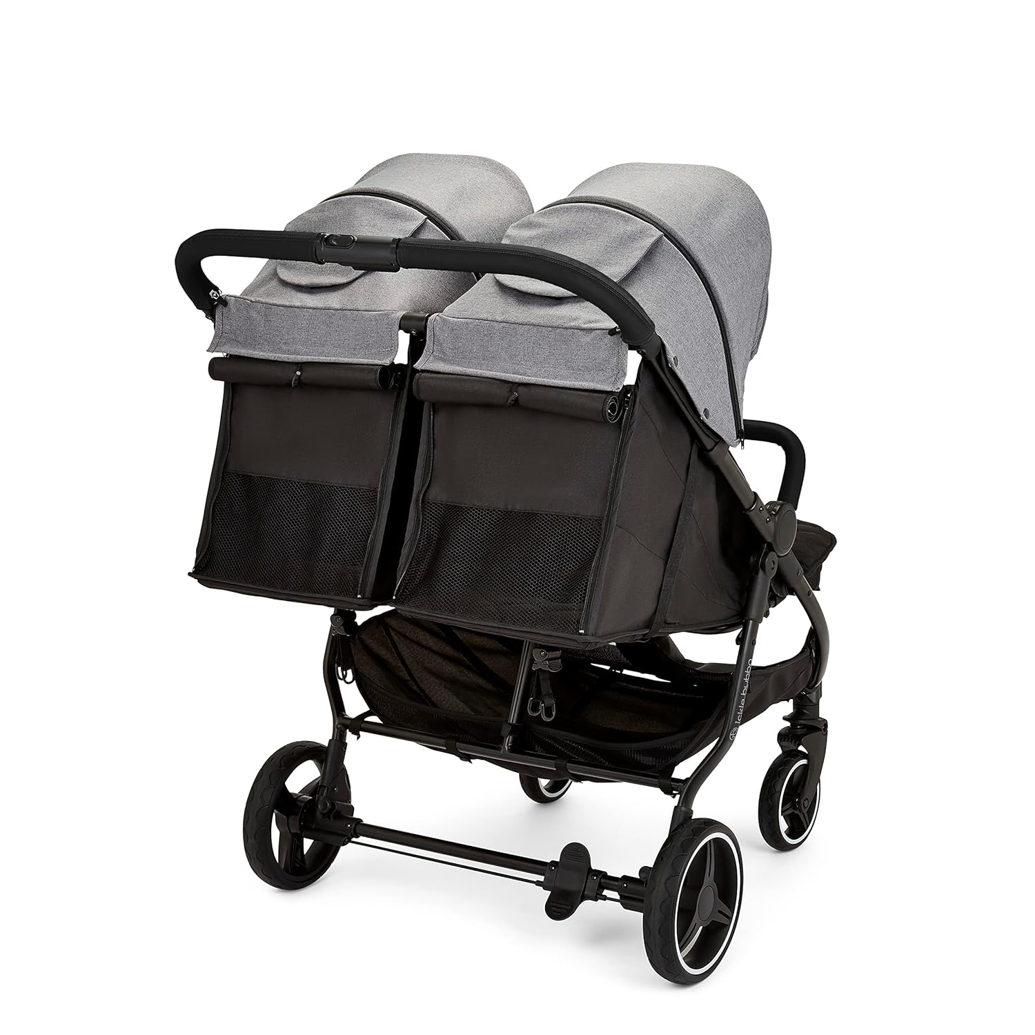 Venus Max Doppel kinderwagen - geeignet von Geburt bis 15 kg (ca. 3 Jahre), kompakter, leichter, faltbarer Zwillingskinderwagen, inklusive Regenschutz und Fußwärmer (Biscuit)
