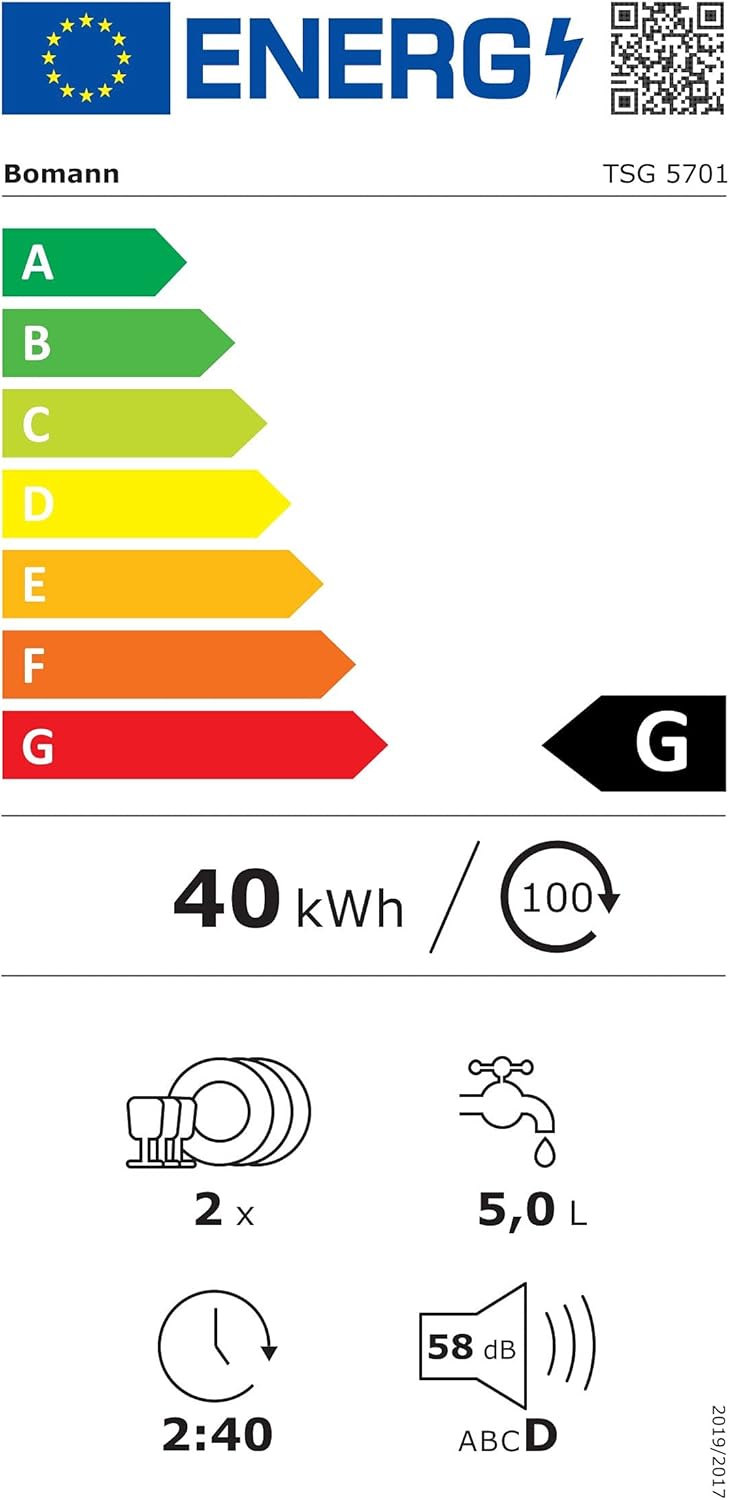 Bomann® Tischgeschirrspüler mit 5L Wassertank | ohne Wasseranschluss nutzbar | Mini Geschirrspüler | 5 Programme | Mini Spülmaschine 1-24 h Startvorwahl | Spülmaschine klein Tischspülmaschine TSG 5701