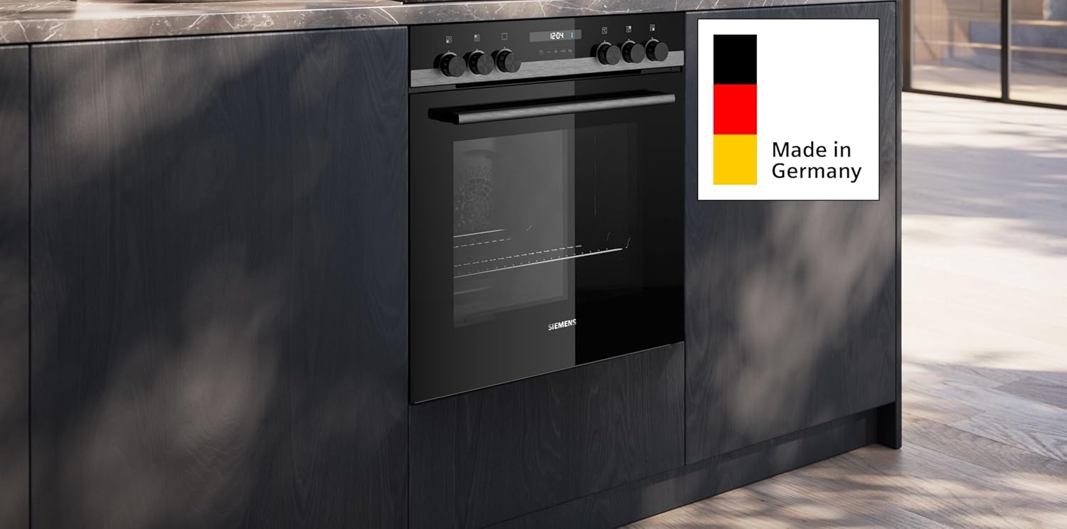 Siemens EQ522IA01, Einbauherd-Set, Bestehend aus HE517GBS4 Herd, 60 x 60 cm, 3D Heißluft, Selbstreinigung, Clip Auszug & EI645CFB6E Induktionskochfeld, Bräterzone, powerBoost, Edelstahl Rahmen