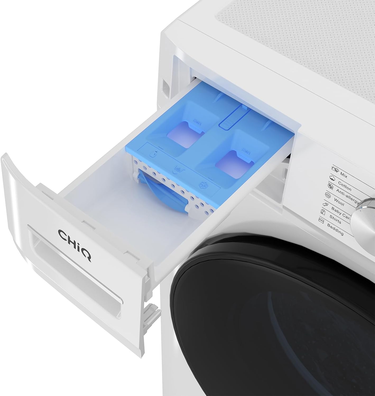 CHiQ Waschmaschine 7kg, 15 Programme, InverterMotor, Eco-Logic, Speed Wash, 60x46,5x84cm, Auto Clean, Washer Grau, CW07123863AX