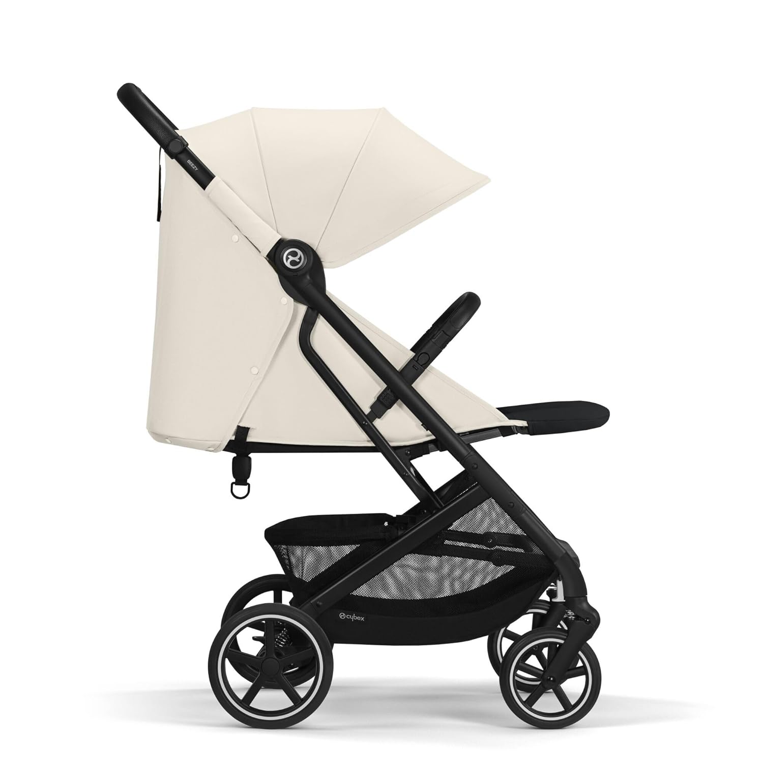 Cybex Gold Kinderwagen Beezy mit One-Pull Harness, Ab Geburt bis ca. 4 Jahre (max. 22 kg), Kompakt und ergonomisch, Magic Black (Schwarz mit schwarzem Rahmen)