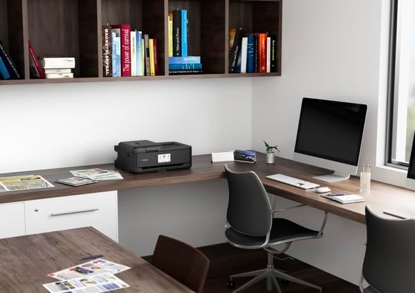 Canon PIXMA TS9550 Drucker Farbtintenstrahl Multifunktionsgerät DIN A4 A3 (Drucker A3, Scanner, Kopierer, 5 separate Tinten, WLAN, LAN, Print App, 2 Papierzuführungen, Duplexdruck) schwarz