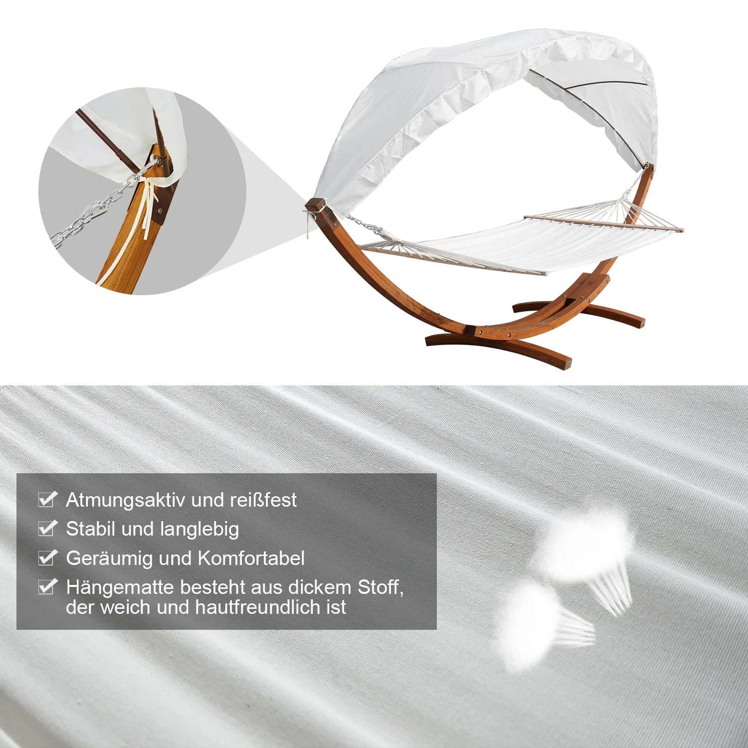 Sonnewelt Hngematte Holz Hammock mit Gestell