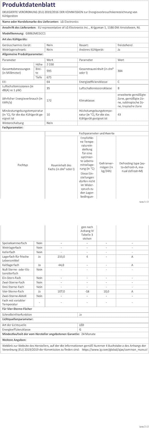 LG GBV22NCCEP Kühl-/Gefrierkombination – Smart Inverter Compressor, Total No Frost, Modern Flat Door Design, Matt Schwarz Metallic, Energieeffizienz A