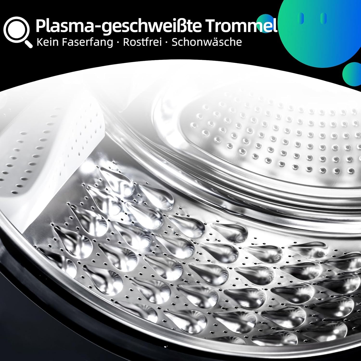 CHiQ Waschmaschine 7kg, 15 Programme, InverterMotor, Eco-Logic, Speed Wash, 60x46,5x84cm, Auto Clean, Washer Grau, CW07123863AX