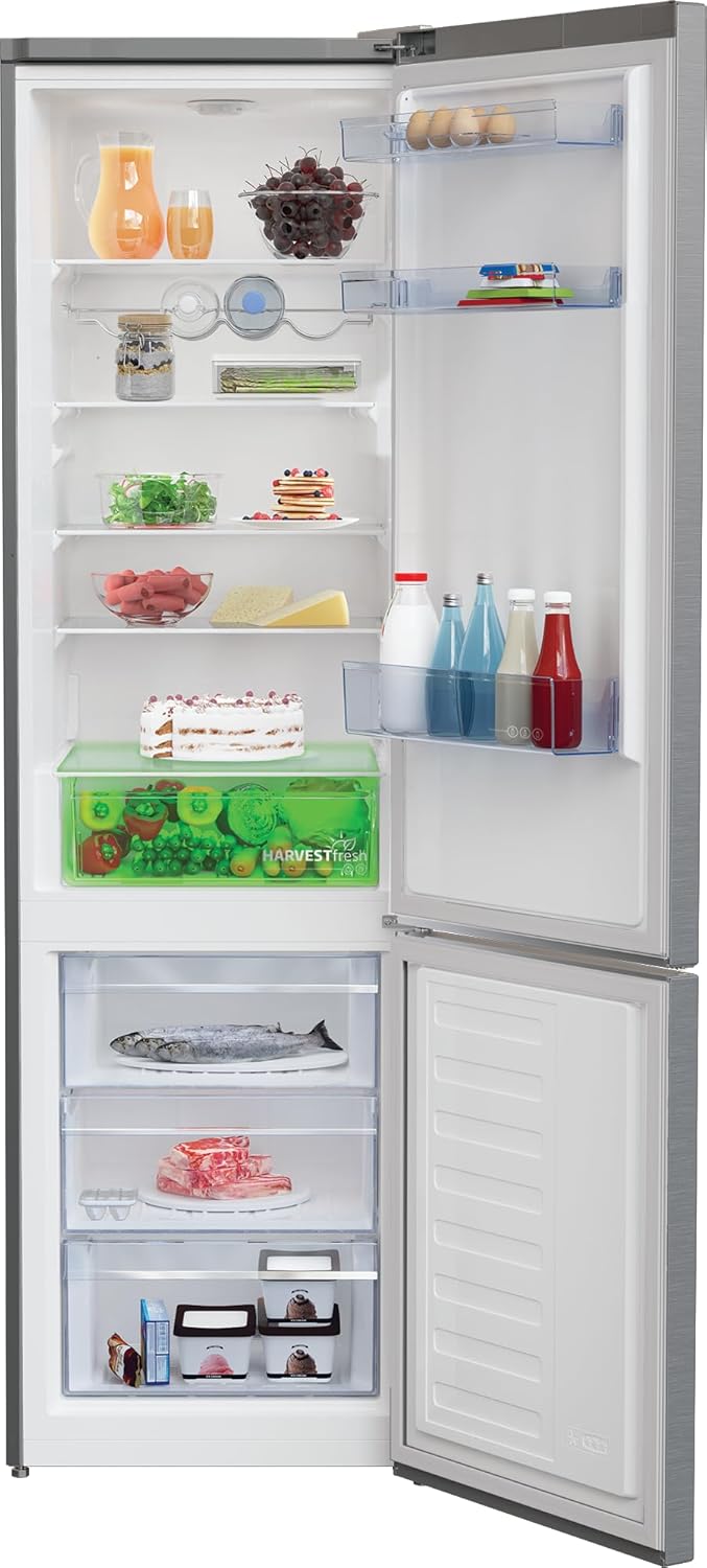 Beko RCNE366E70ZXBRN bPRO700 freistehende Kühl-/Gefrierkombination, großer Kühlschrank, 323 l Gesamtrauminhalt, HarvestFresh, NoFrost, leise, SmoothFit, 0°C-Zone, Dark Inox