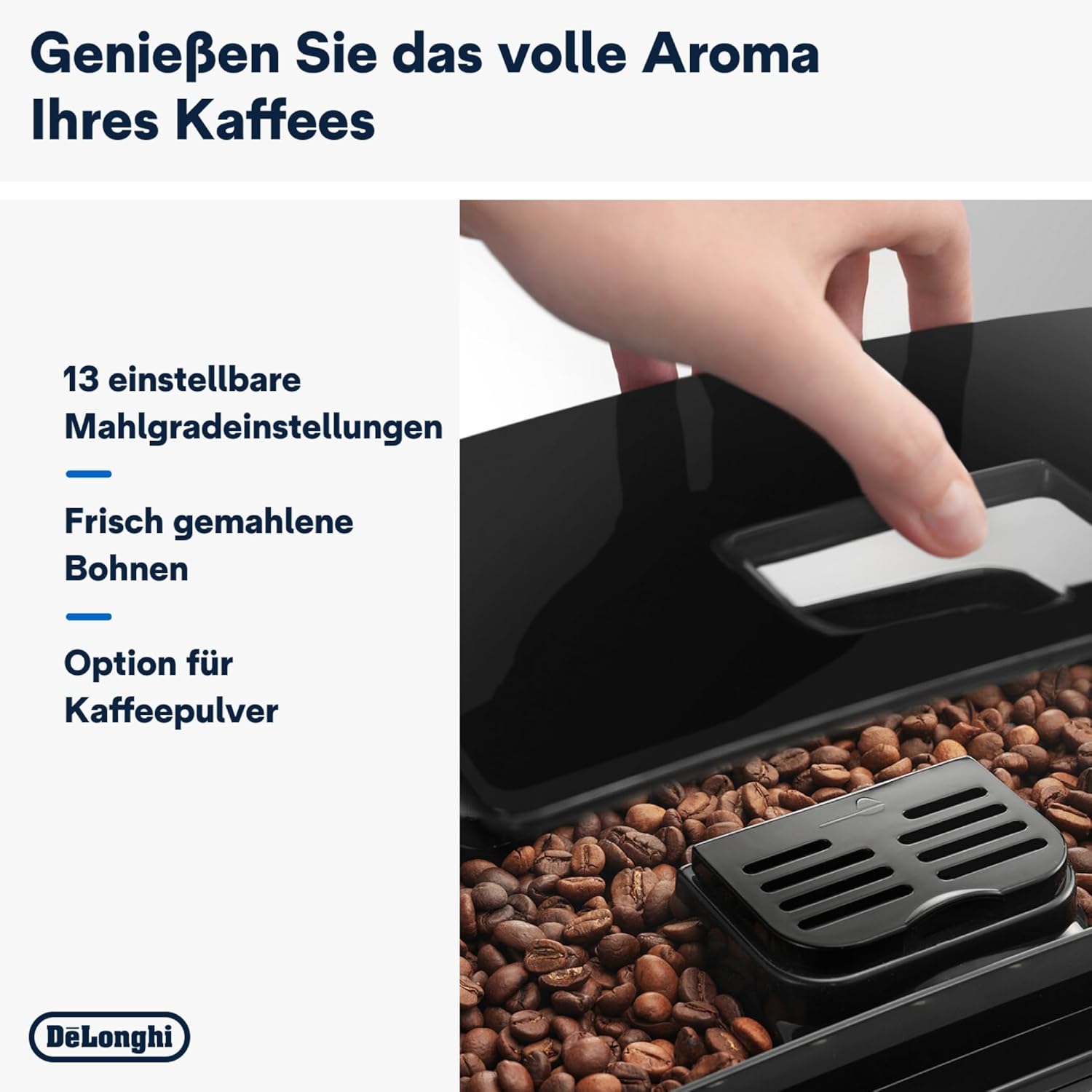 De'Longhi Magnifica S ECAM11.112.B, Kaffeevollautomat mit Milchaufschumdüse für Cappuccino, mit Espresso Direktwahltasten und Drehregler, 2-Tassen-Funktion, Schwarz