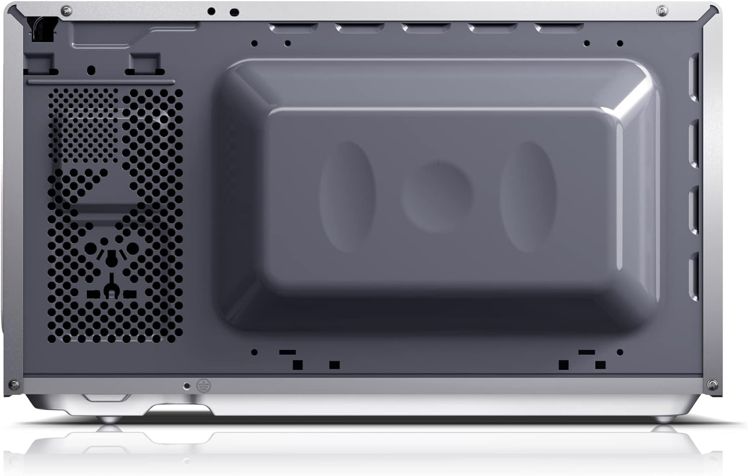 SHARP MG81ES Mikrowelle mit Grill (Mikrowelle: 900W, Grill: 1100W, 11 Leistungsstufen, Auftaufunktion, Abmessungen: 512x300x396cm, Emaille-Keramik-Garraum mit antibakteriellen Eigenschaften), silber