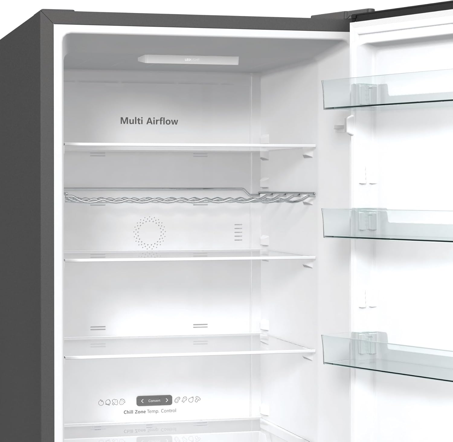 Hisense RB327N4AD2 Kühl-Gefrierkombination/ NoFrostPlus/ Multiflow 360°/ HolidayMode/ FreshZone/ 182,4 cm/ Kühlteil 171 l/ Gefrierteil 85 l/ 41 dB/ 287 kWh/ Jahr/ Edelstahl-Look