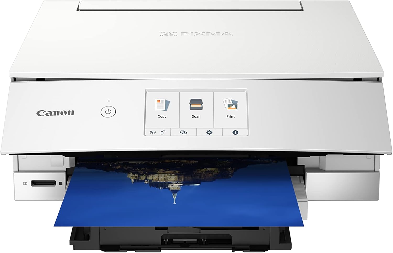 Canon PIXMA TS8351a Drucker Farbtintenstrahl Multifunktionsgerät DIN A4 (Scanner, Kopierer, 4.800 x 1.200 dpi, 6 separate Tinten, USB, WLAN, AirPrint, Duplexdruck, 2 Papierzuführungen, 5 GHz), weiß