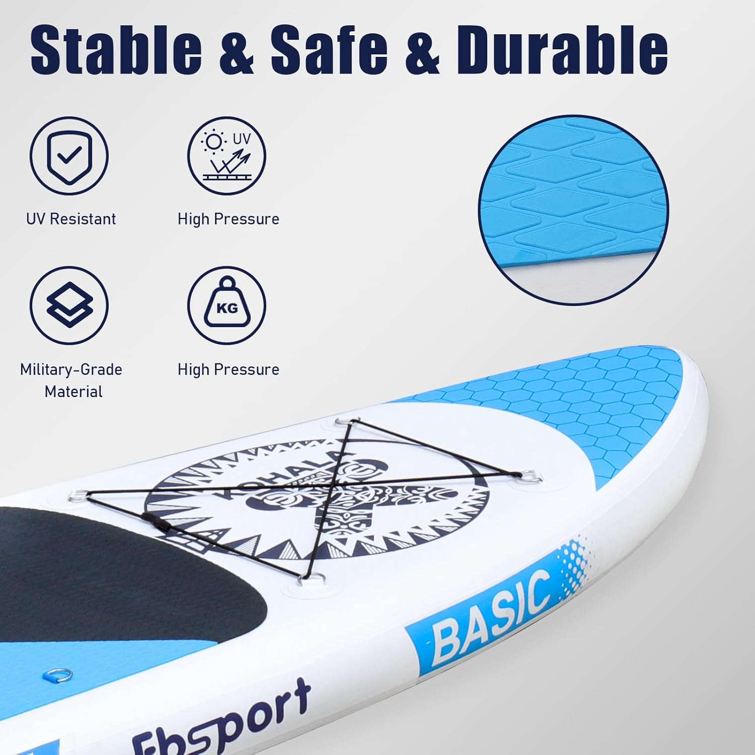 Premium-Stand-Up-Paddle-Board, Yoga-Board mit strapazierfähigem SUP-Zubehör und Tragetasche | Breiter Stand, Surf-Kontrolle, rutschfestes Deck, Leine, Paddel und Pumpe für Jugendliche und Erwachsene