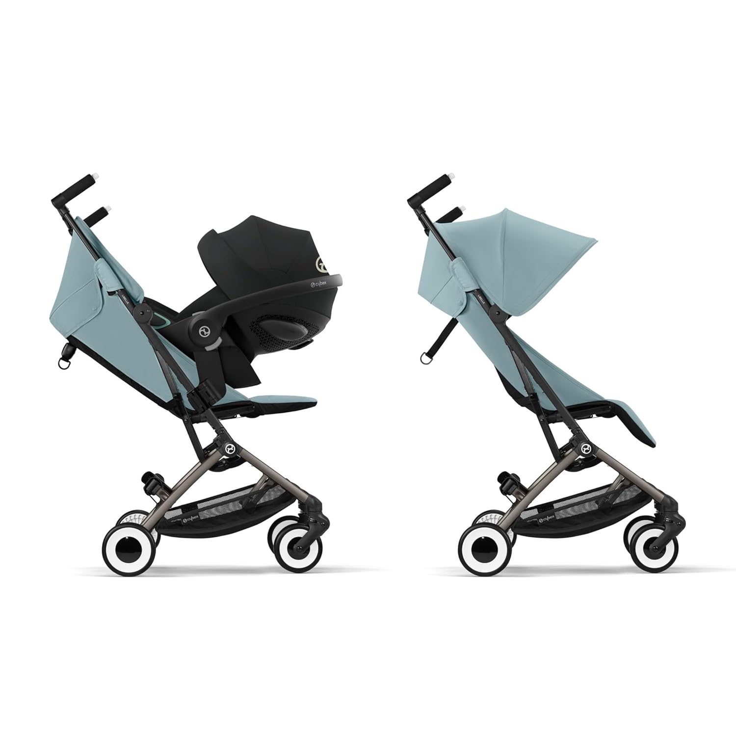 CYBEX Gold Kinderwagen Libelle mit One-Pull Harness, Von ca. 6 Monaten bis ca. 4 Jahre (max. 22 kg), Ultraleicht (nur 6 kg), Almond Beige (Beige mit taupefarbenem Rahmen)