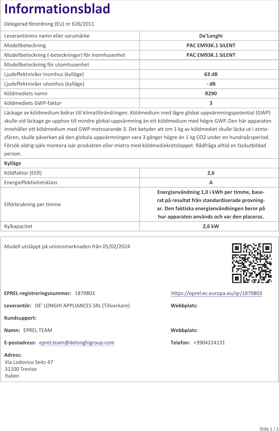 De'Longhi Pinguino PAC EL112 CST WiFi, Mobile Klimaanlage mit MyEcoRealFeel-Technologie für Räume bis zu 110 m³,11.000 BTU/h, 2,9 kW, 63 dB, Entfeuchtungsfunktion, A+, App- und Sprachsteuerung, Weiß