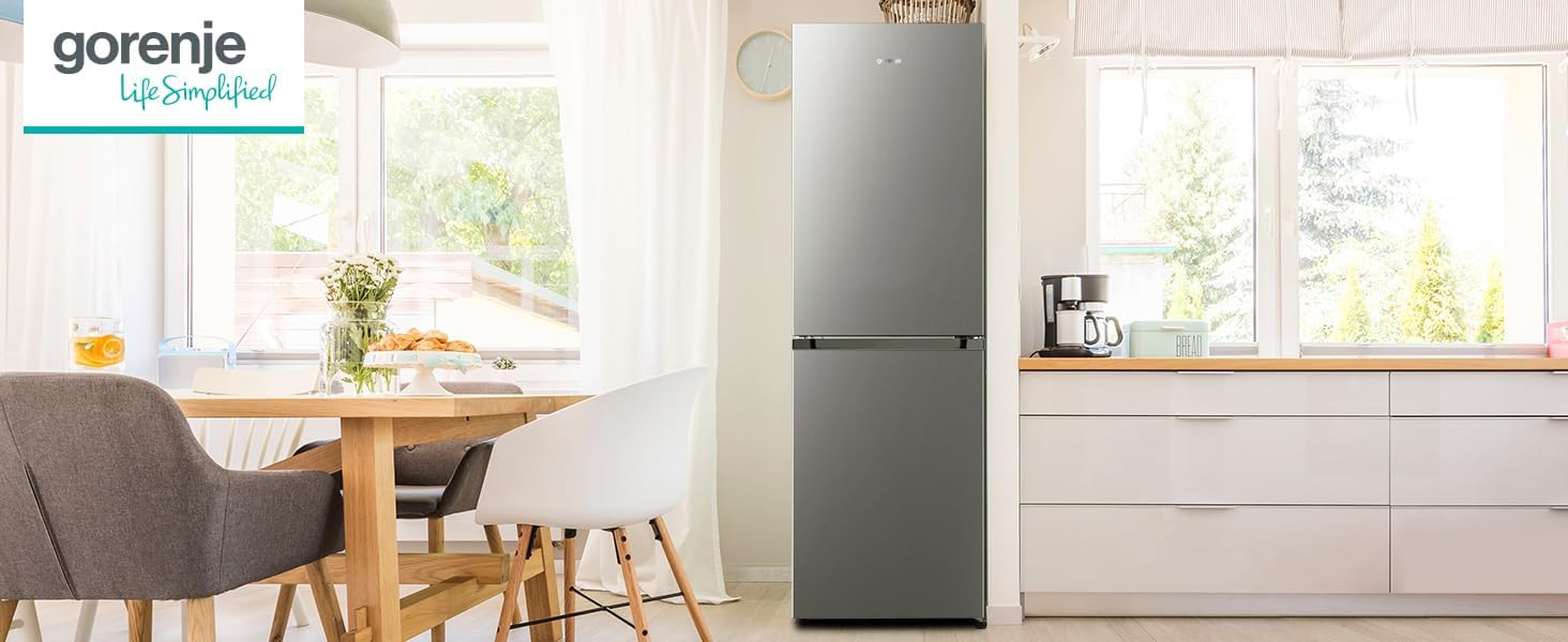Gorenje N 619EAXL4 Kühl-Gefrier-Kombination/ LED Display/ 186 cm/ 300 l/ NoFrostPLus/ Gemüsefach mit Feuchteregler/ FastFreeze/ edelstahl