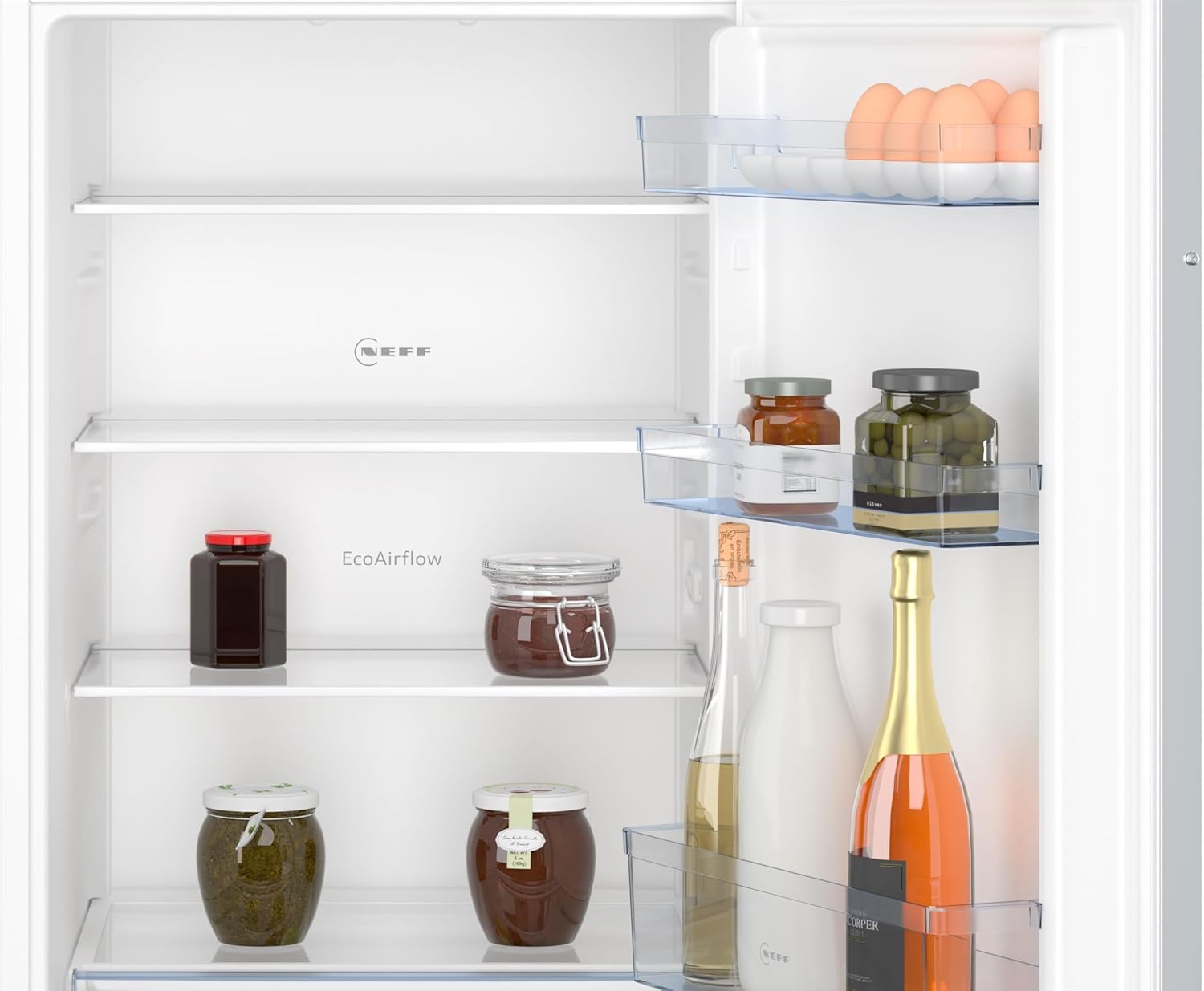 NEFF KI1311SE0, N 30, Einbaukühlschrank, 102,5 x 56 cm, 165 L Kühlen, Made in Germany, Leise, Sicherheitsglas, FreshSafe Schublade, Eco Air Flow für konstante Innentemperatur, Schleppscharnier