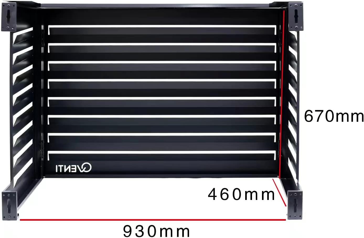 Qventi Abdeckung für Klimaanlage - Anthrazit/Grau - Aluminium - Schutzgitter - Verkleidung - Einfache Montage - Größe S - Außenmaße (LxBxH): 100 x 50 x 75 cm