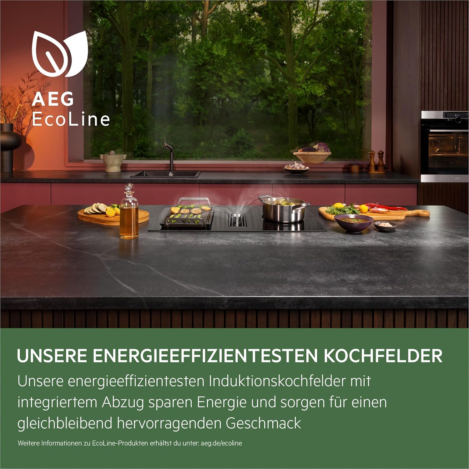AEG IKE84441XB Autarkes Kochfeld / Herdplatte mit Touchscreen, Topferkennung & Hob²Hood-Funktion / Induktionskochplatte / 4 Kochzonen / Edelstahlrahmen / 80 cm Schwarz