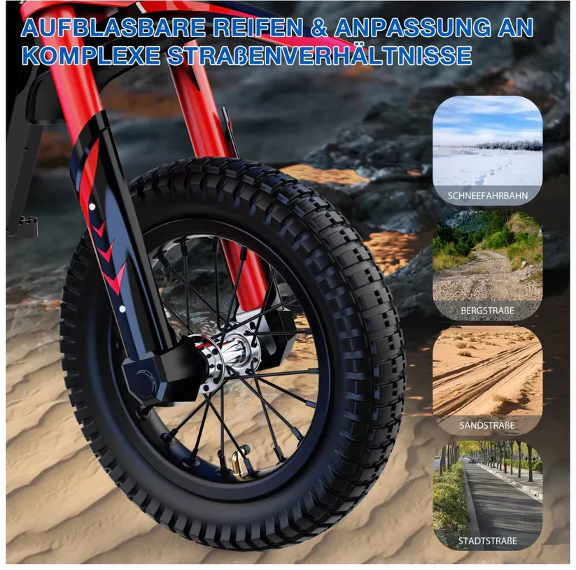 EVERCROSS EV12M Kinder-Elektromotorrad, 25 km/h, 15 km Reichweite