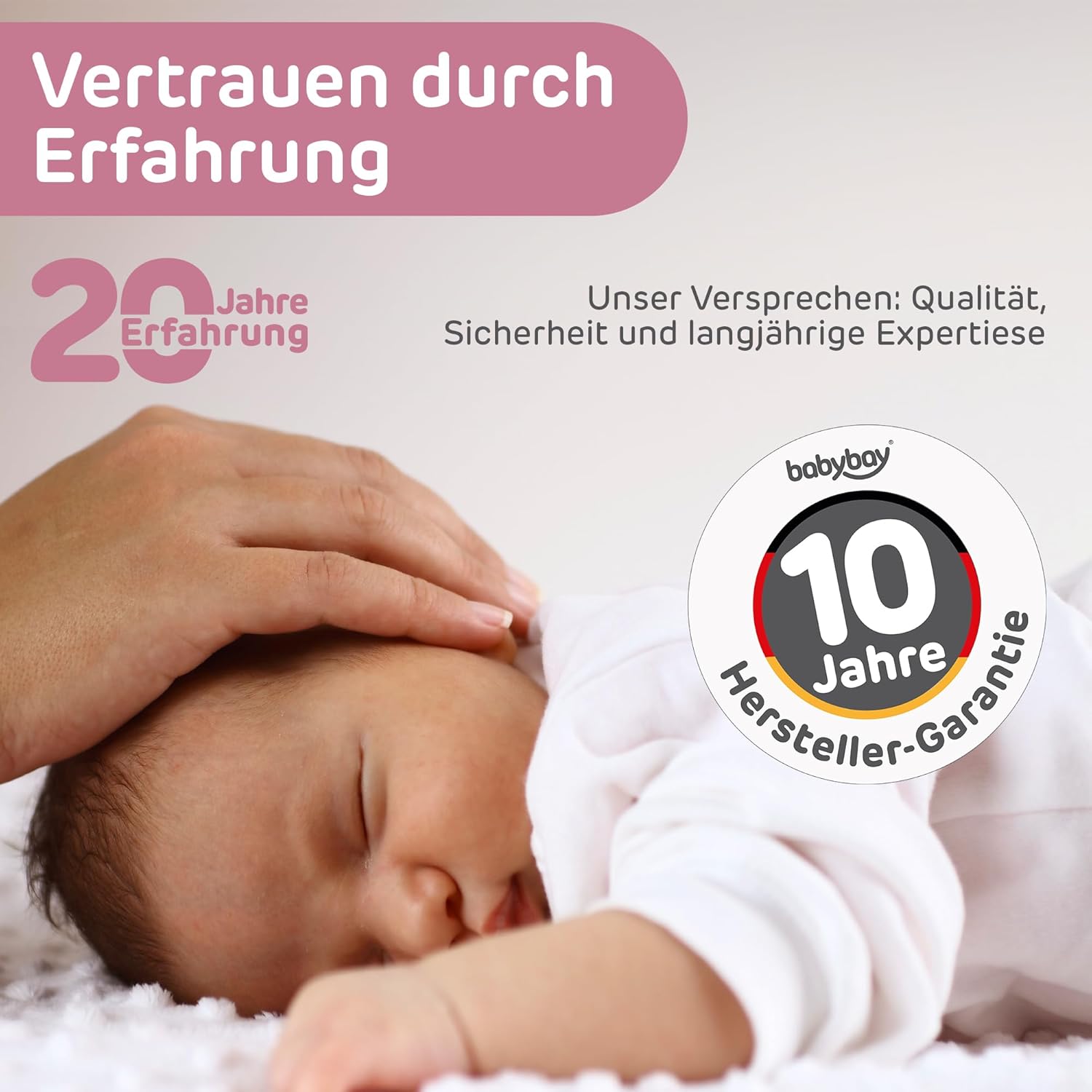 babybay Original Beistellbett aus massivem Buchenholz / kompakt & verwandelbar / Kinderbett Höhe stufenlos verstellbar & umweltfreundlich / mitwachsendes Babybett (weiß lackiert) / inkl. Matratze