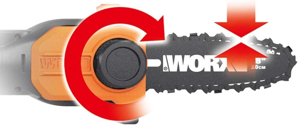 Worx 18V (20V MAX) Akku Teleskop Heckenschere & Hochentaster WG908E: PowerShare, 2,0 Ah Akku, Dual-Schnittklingen, automatische Kettenspannung, automatische Ölschmierung, inkl. Schnellladegerät