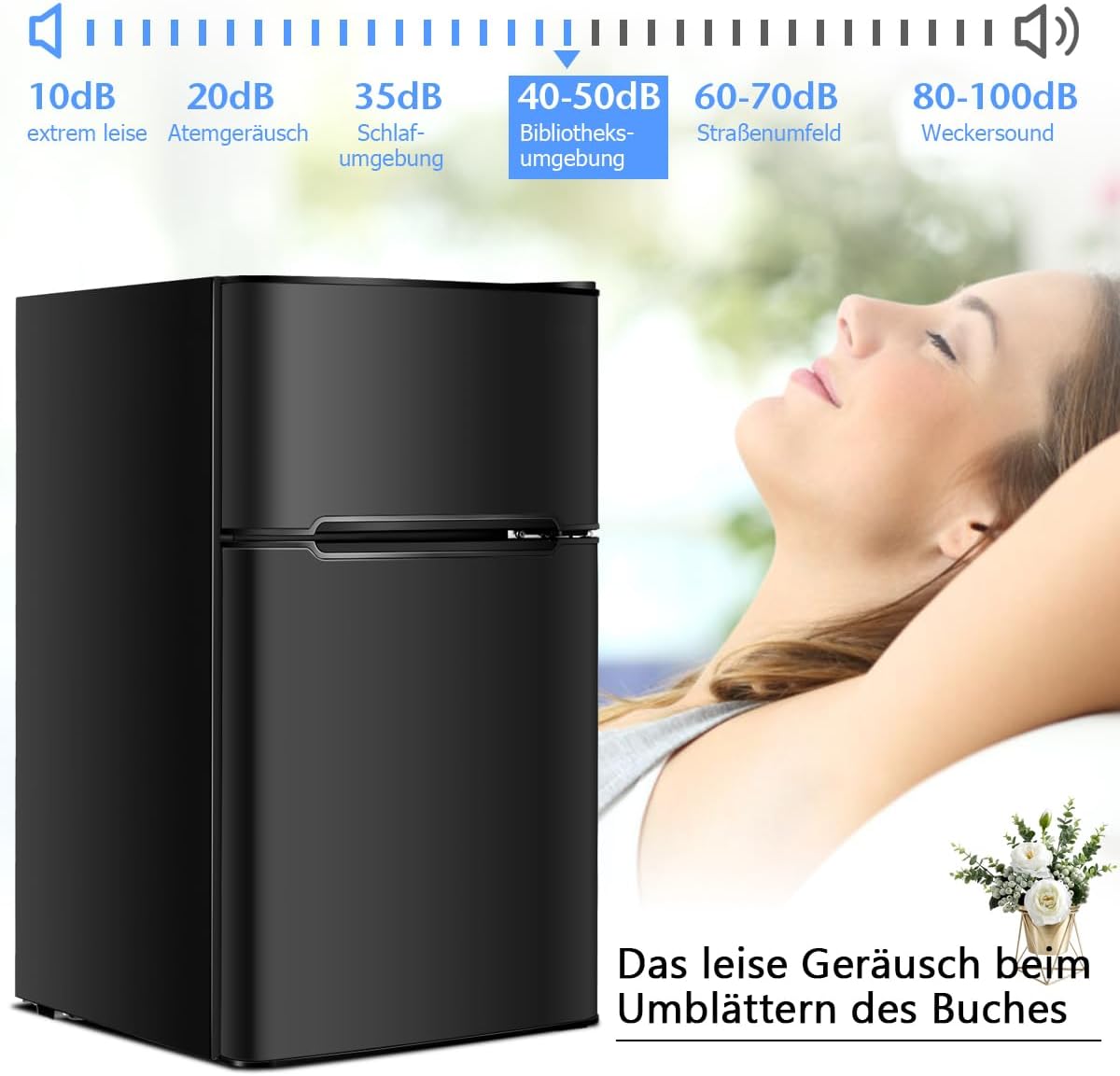 GOPLUS Kühlschrank mit Gefrierfach - Kühl Gefrierkombination / 90L Gesamtnutzinhalt, 27L Gefrierteil/Thermostat einstellbar/LED Innenbeleuchtung/Türanschlag wechselbar (Weiß)