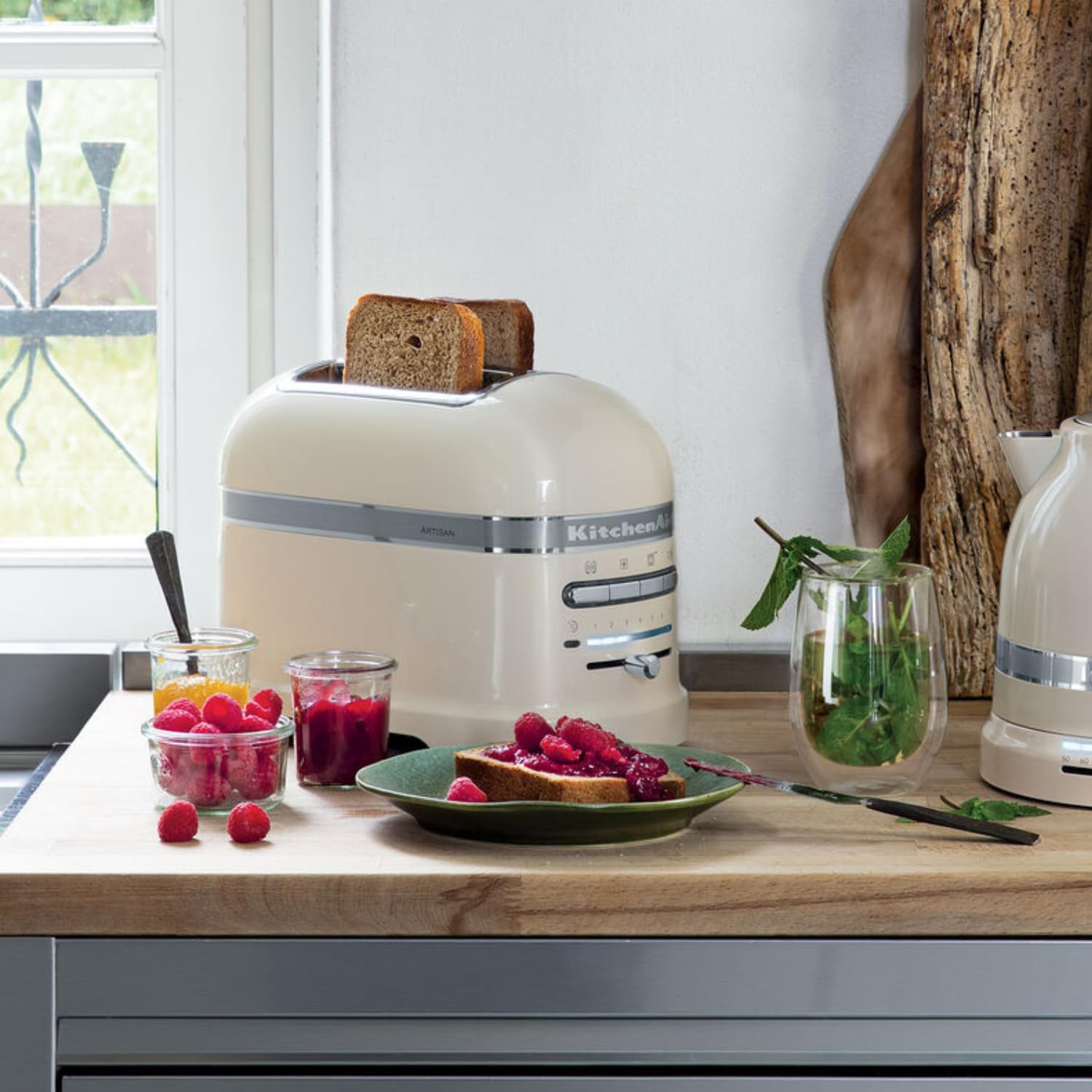 KitchenAid Toaster für 2 Scheiben mit Sandwich-Zange | Artisan | Retro Toast Machine | Verschiedene Funktionen und Bräunungsstufen | Grün