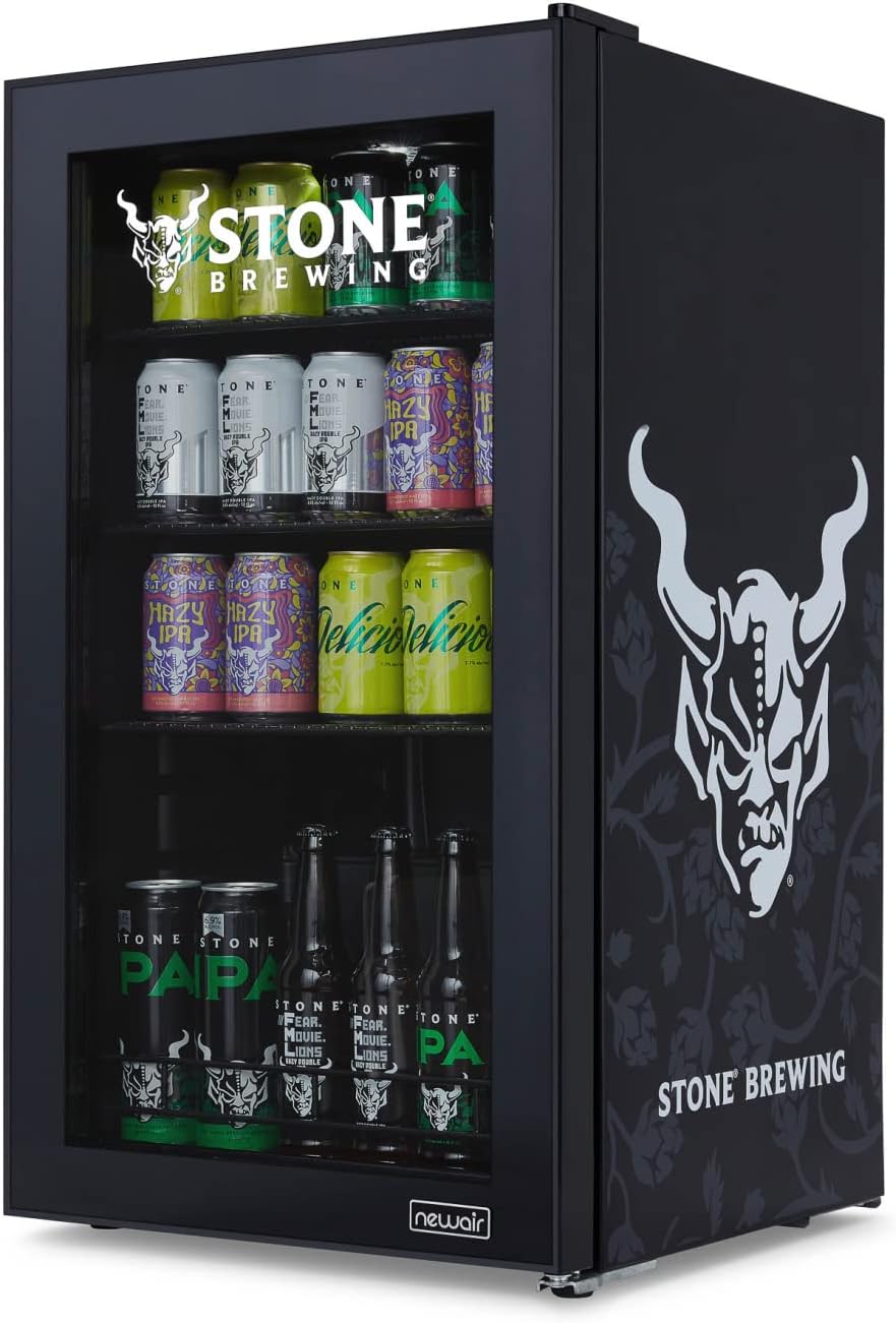 Getränkekühlschrank | Freistehender Kühlschrank für 126 Dosen mit Glastür mit Scharnier rechts | Mini-Getränkekühlschrank, perfekt für Bier, Wein, Limonade und kühlere Getränke