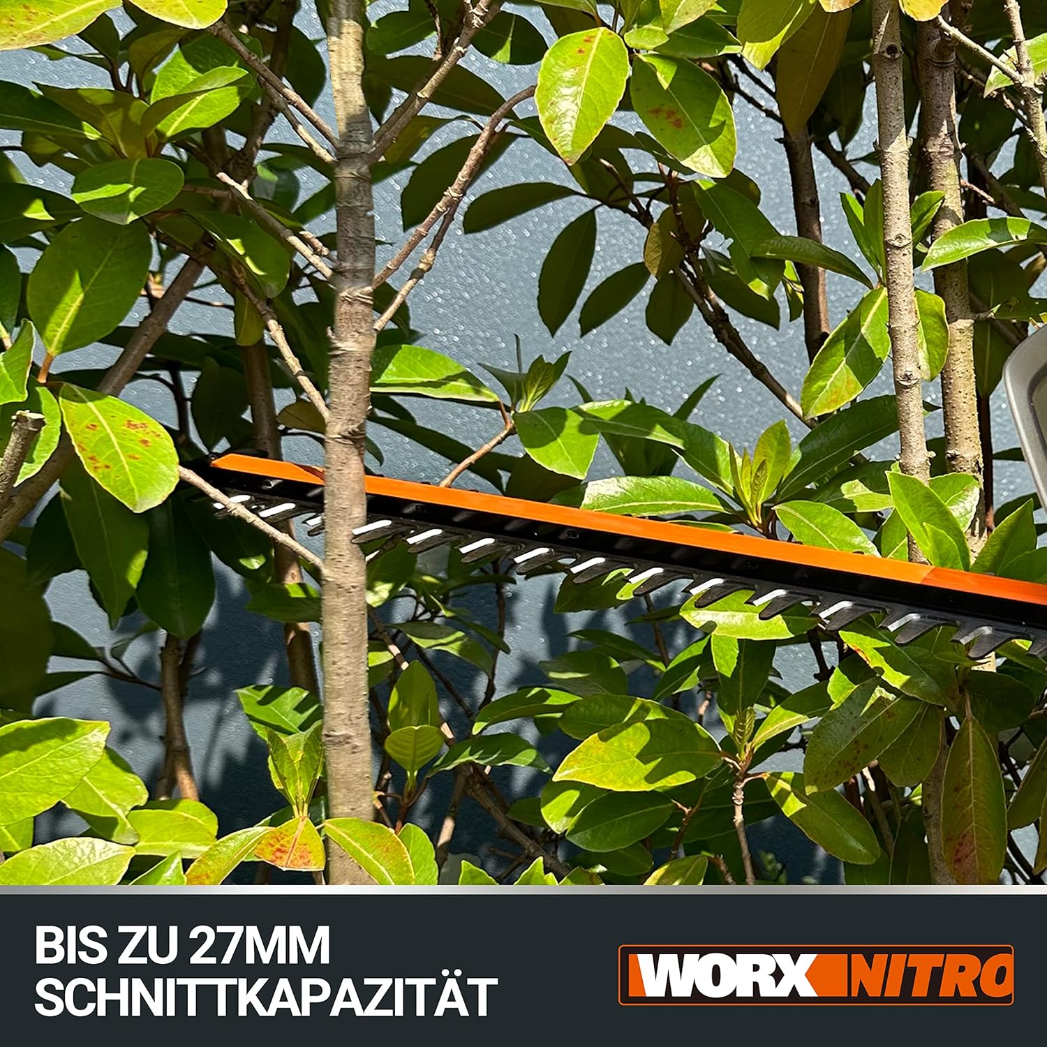 WORX WG286E.9 Nitro Profi Akku Heckenschere 40V – präziser Schnitt auch bei schwierigen Winkeln – leistungsstarker bürstenloser Motor – 58cm Schnittlänge – 27mm Zahnabstand – ohne Akku & Ladegerät