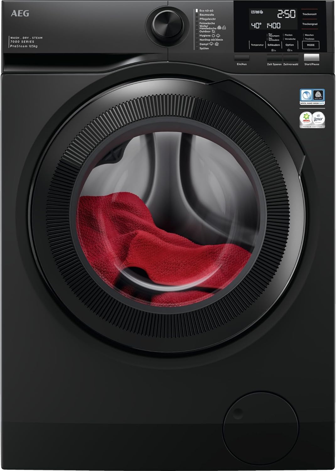 AEG L7WBA60680 Waschtrockner / DualSense - schonende Pflege / 8 kg Waschen / 5 kg Trocknen / D / energiesparend / Mengenautomatik / Nachlegefunktion / ProSteam - Auffrischfunktion / 1600 U/min Weiß