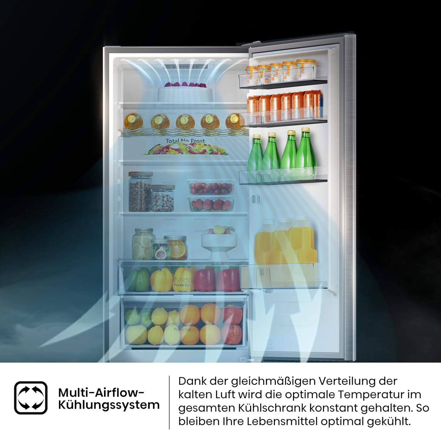 Hisense RB327N4ADD Fridge-Freezer Combination, EEK D, Total NoFrost, Interchangeable Door Hinge, Bottle Grid, 171 Litre Fridge Compartment, 85 Litre Freezer Compartment, Stainless Steel Look