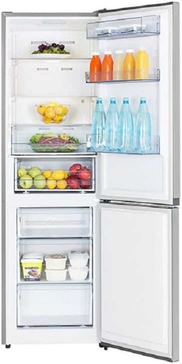 Hisense RB327N4AD2 Kühl-Gefrierkombination/ NoFrostPlus/ Multiflow 360°/ HolidayMode/ FreshZone/ 182,4 cm/ Kühlteil 171 l/ Gefrierteil 85 l/ 41 dB/ 287 kWh/ Jahr/ Edelstahl-Look