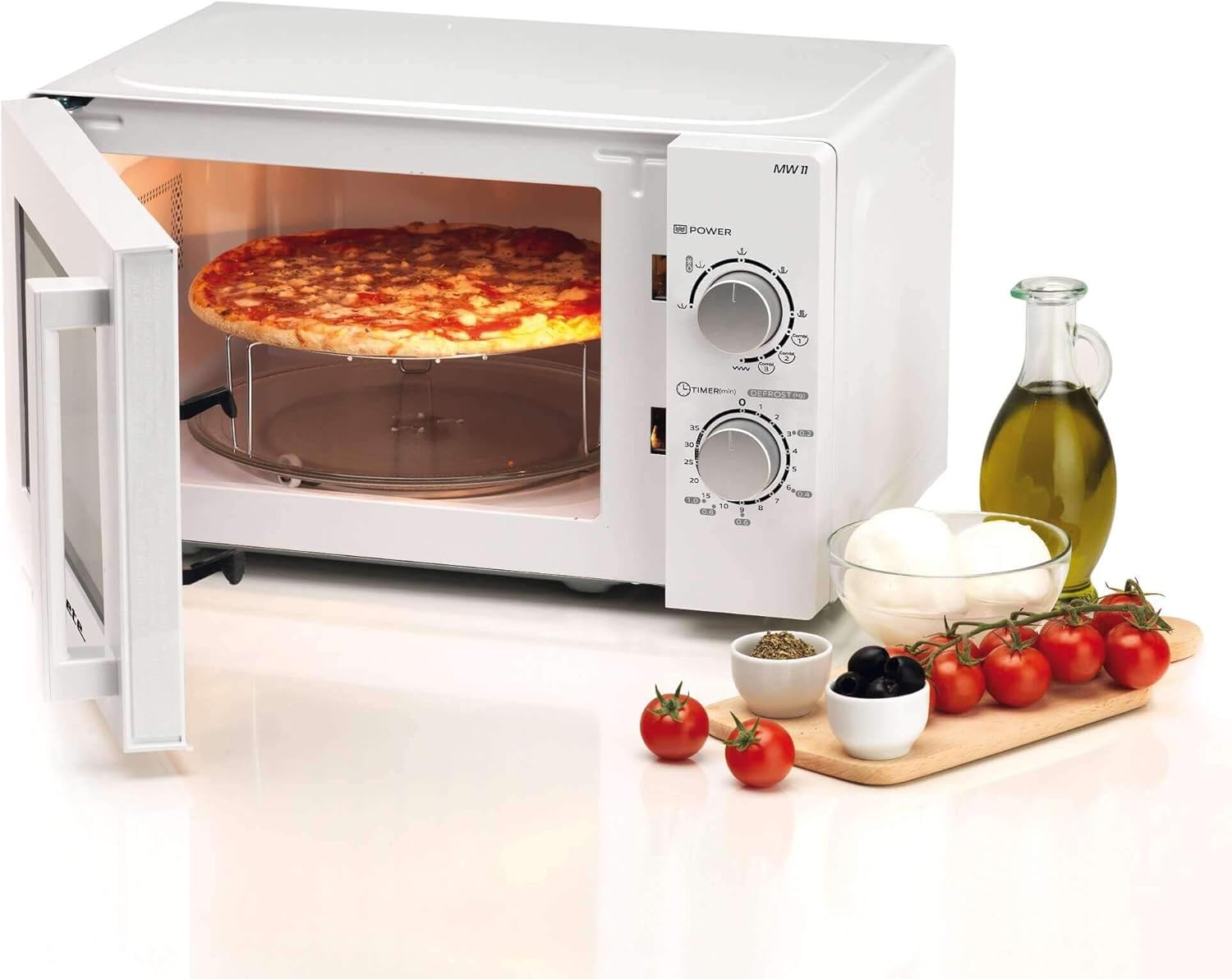 Ariete 952 Mikrowelle kombiniert mit Grill – 5 Leistungsstufen – 3 kombinierte Funktionen – 1000 Watt – 20 Liter – Weiß