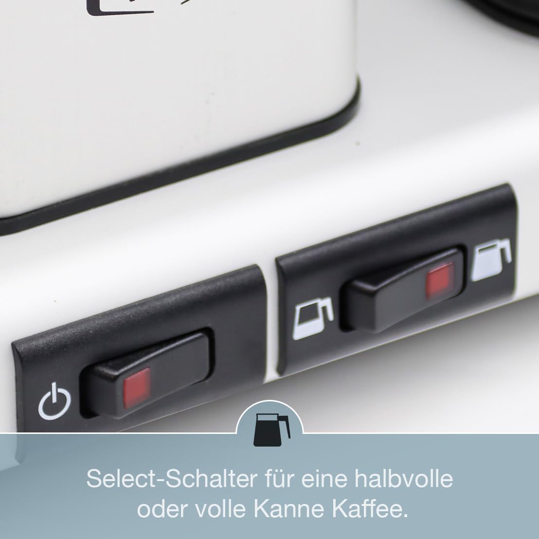 Moccamaster KBG Select, Kaffeemaschine, Retro Kaffeemaschine, Filterkaffee, Off-White, 1.25L