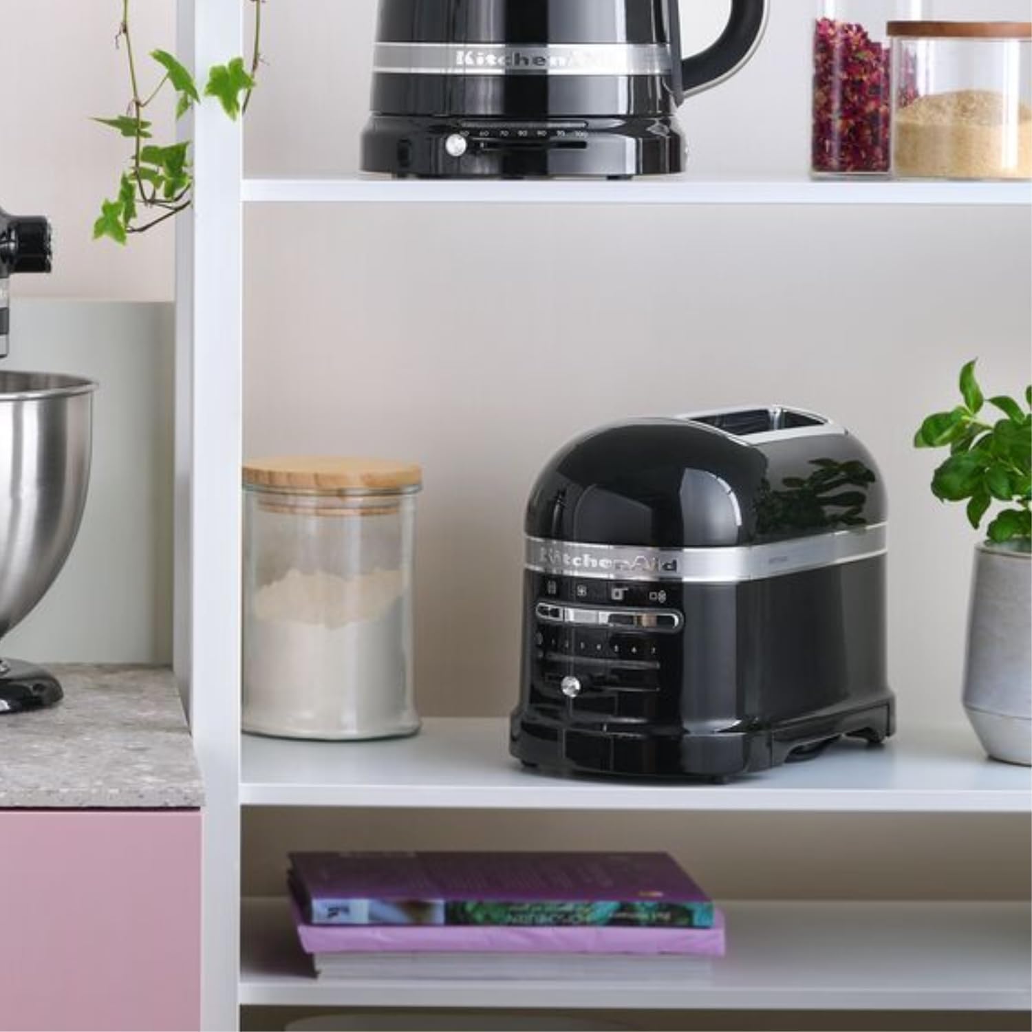 KitchenAid Toaster für 2 Scheiben mit Sandwich-Zange | Artisan | Retro Toast Machine | Verschiedene Funktionen und Bräunungsstufen | Grün