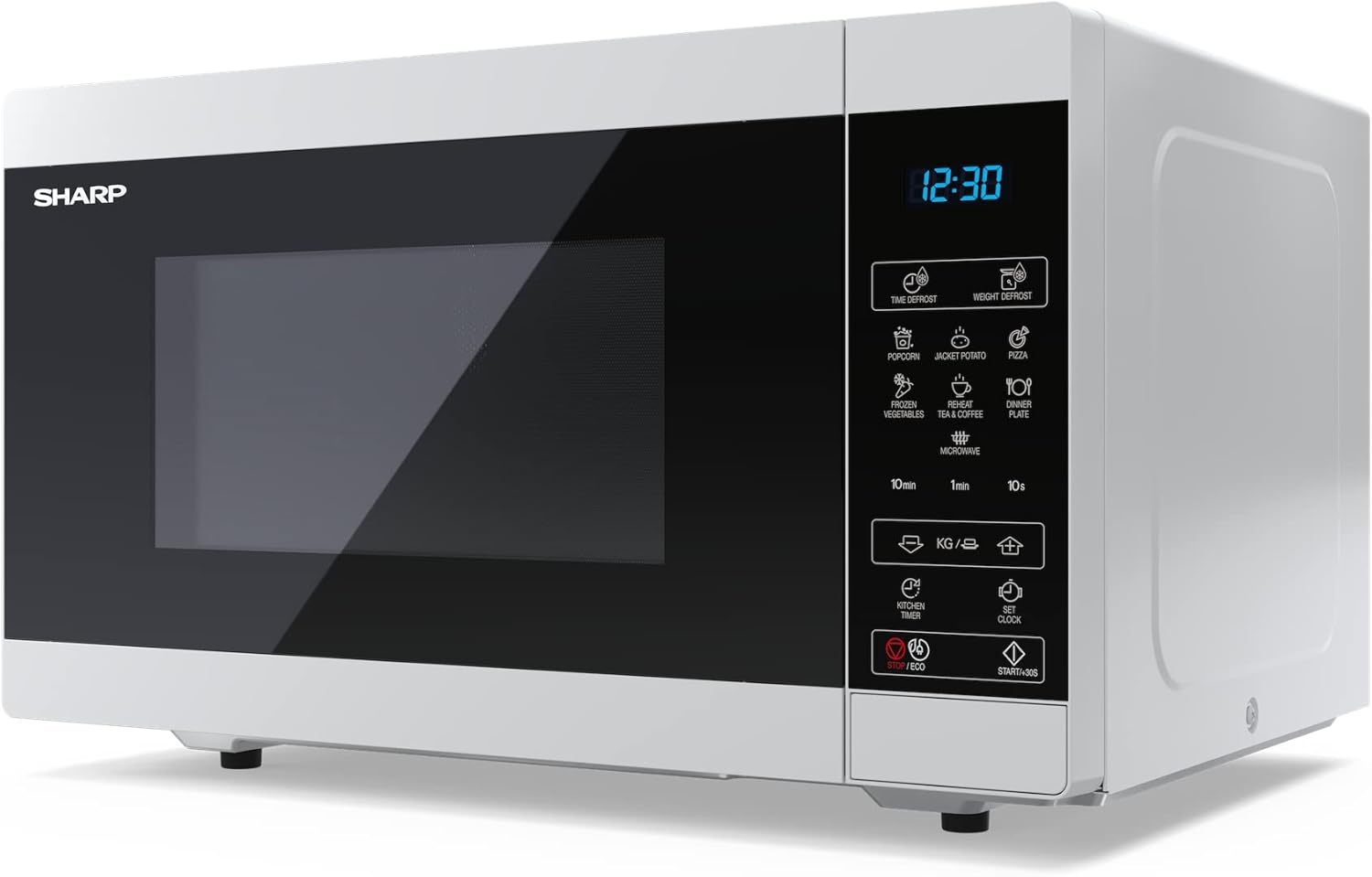 SHARP MS51ES Mikrowelle (Mikrowelle: 900W, 11 Leistungsstufen, Auftaufunktion, Abmessungen: 513x306x394cm), silber