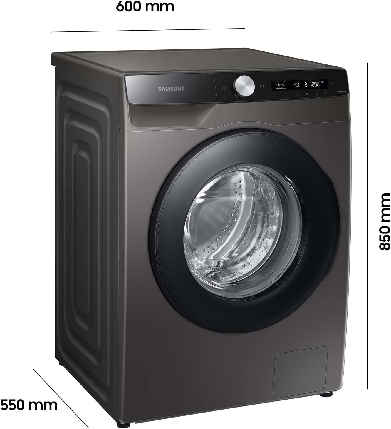 Samsung WW8NK52K0VW/EG Waschmaschine, 8 kg, 1200 U/min, SLIM Platzsparer, Ecobubble, AddWash, Hygiene-Dampfprogramm, Weiß