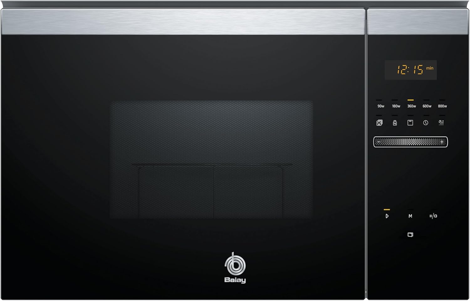 Balay 3CG4172X2 Elektronische Mikrowelle, Einbau ohne Rahmen, 38 cm, 20 l, 5 F, Aqualisis, Ap. links, 8 Rezepte, Drehteller 25,5 cm, mit Grill, schwarzes Glas/Edelstahl, 2022