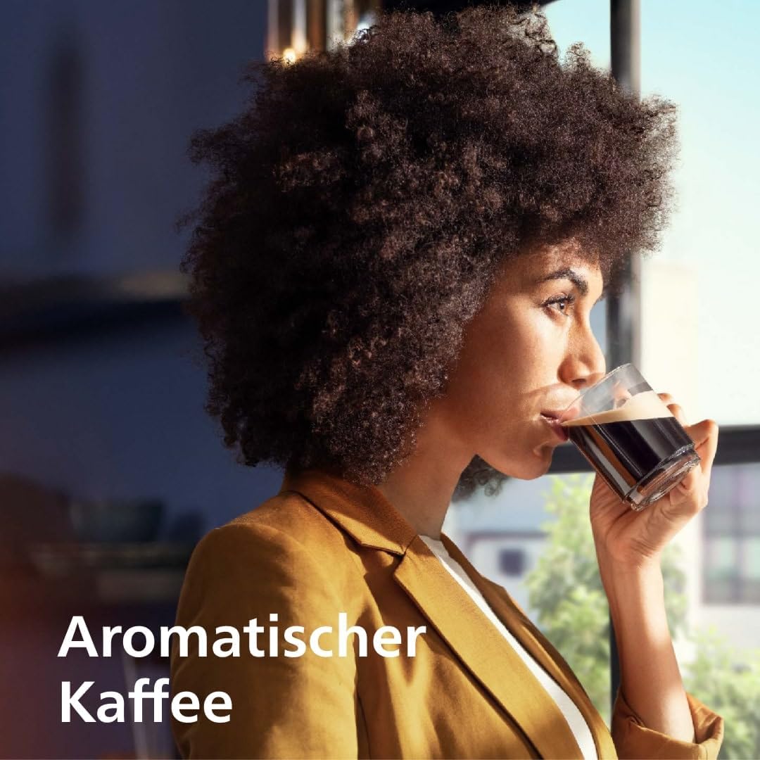 Philips Serie 5500 Kaffeevollautomat – LatteGo Milchsystem, 20 heiße und kalte Kaffeespezialitäten, 40% leiser mit SilentBrew, QuickStart, Grau (EP5544/50)