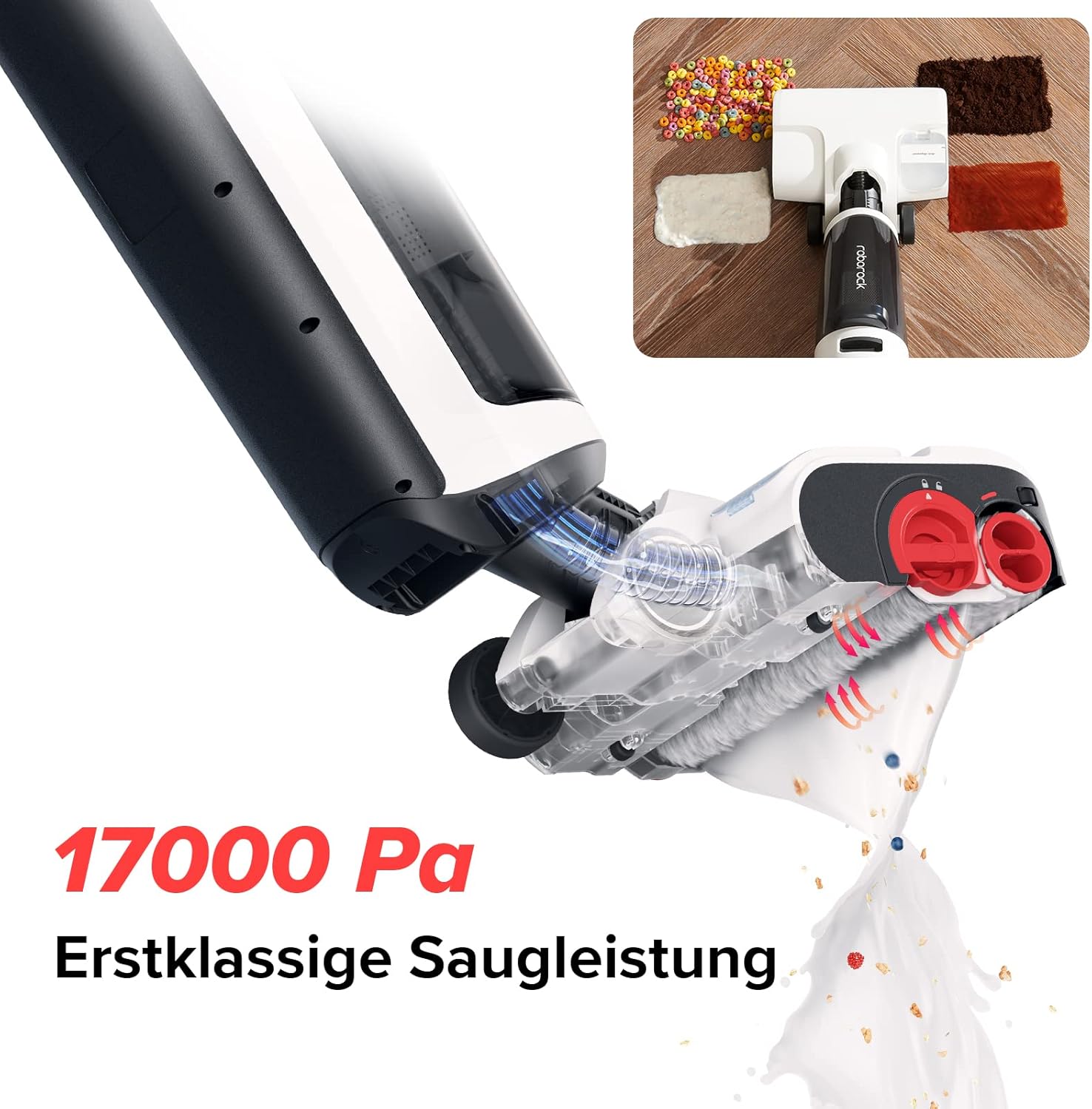 roborock Dyad Pro Nass Trockensauger Kabelloser Staubsauger 17000pa Automatische Trocknung & Selbstreinigend Wischsauger mit APP-Steuerung, Doppelte Wassertanks für Harte Bden