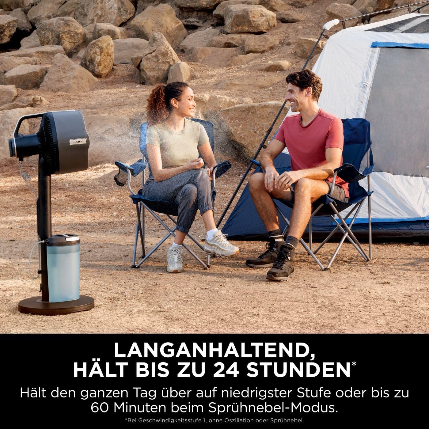 Shark FlexBreeze Ventilator Leise, Hybrid Ventilator Kabelgebunden & Kabellos, Tragbar, für Innen- und Außenbereich, UV- & Wasserbeständig, Ultraleistungsstark, Ultraleise, Weiß FA220EU