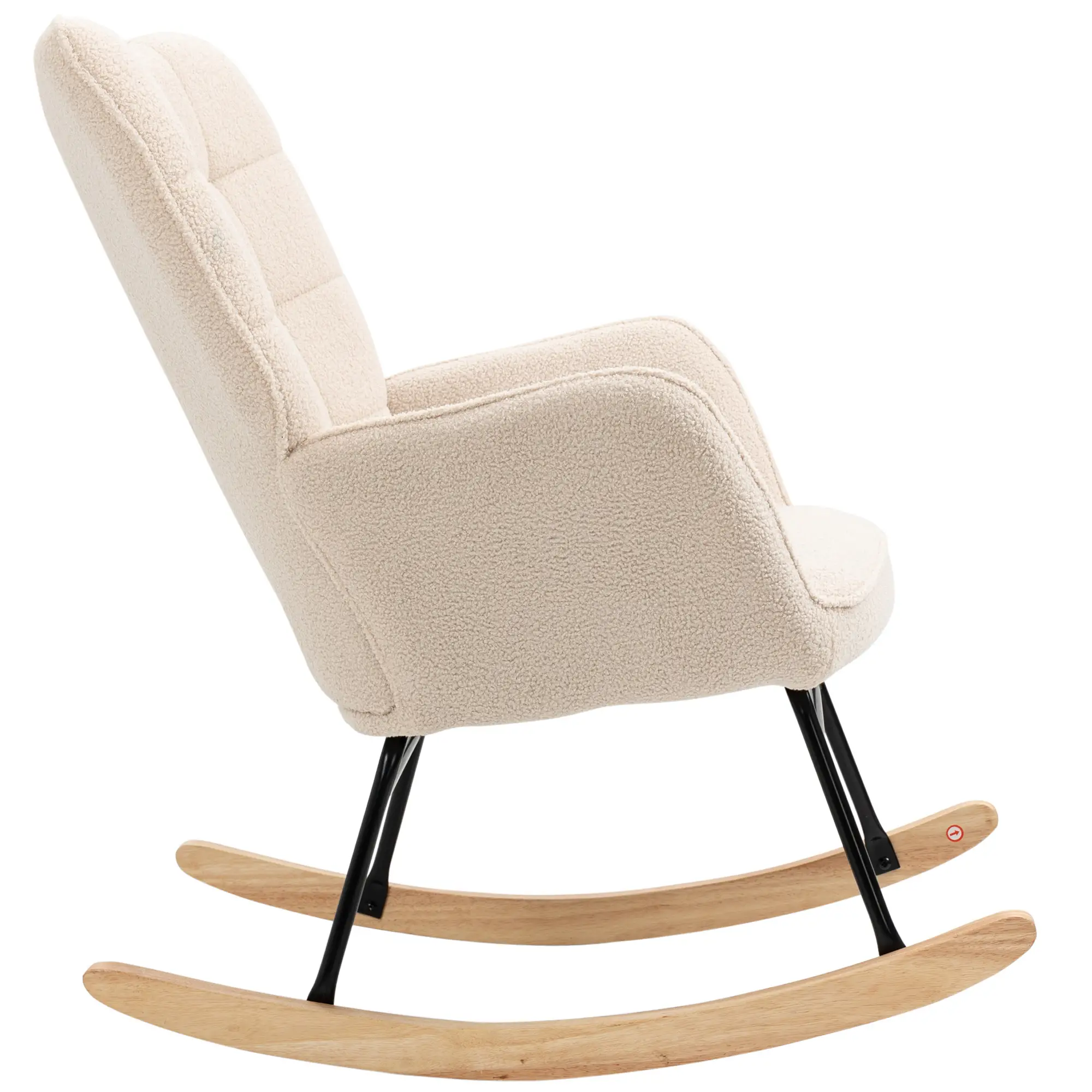 HOMCOM Schaukelstuhl Relaxsessel mit Berbervlies für Wohnzimmer