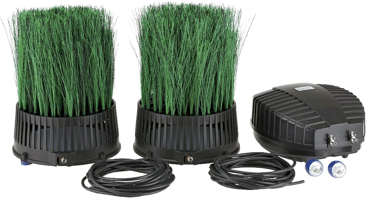 OASE 50249 Teichbelüfter OxyTex Set 1000, Teichbelüftung, Sauerstoffversorgung, Belüftungspumpe, Filtermedium, erhöht Filterleistung um bis zu 25%
