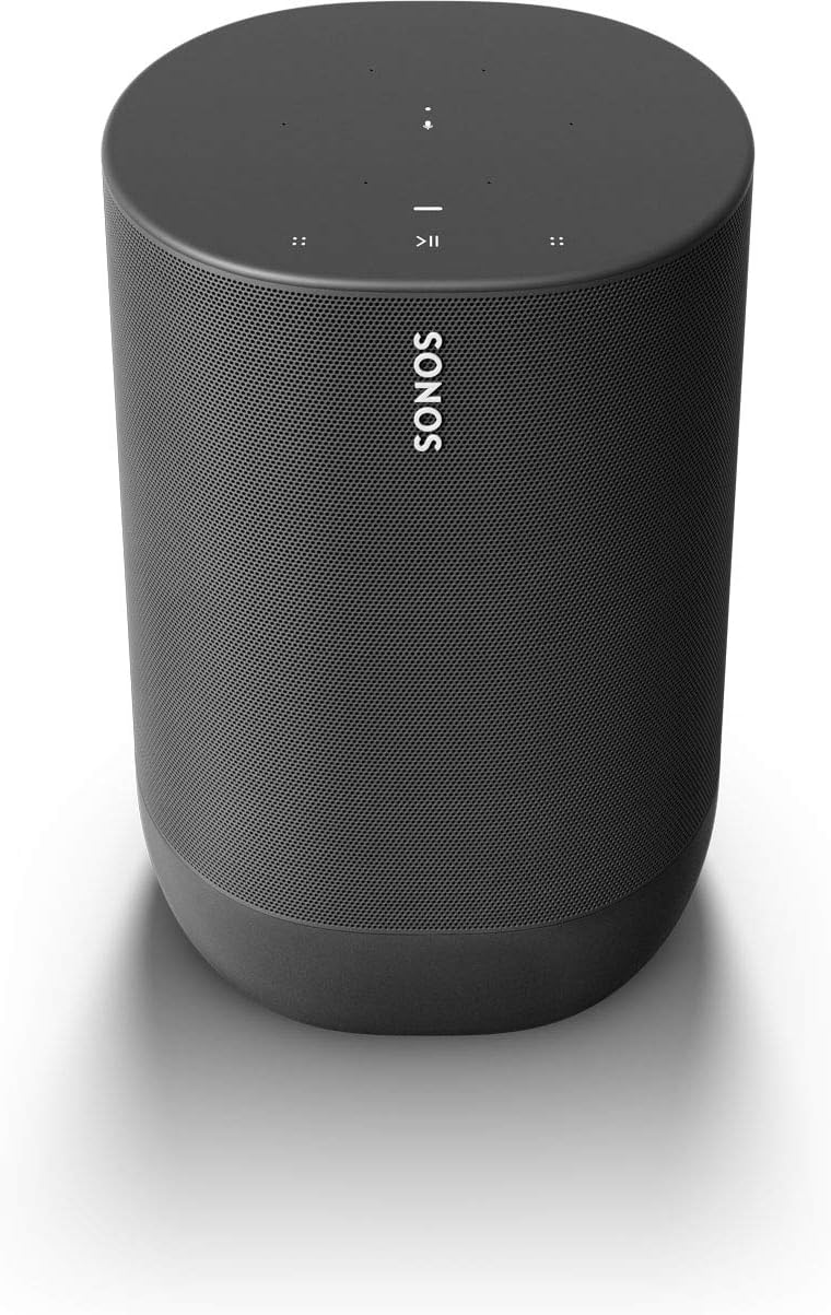 Sonos Move Smart Speaker (Wasserfester WLAN und Bluetooth Lautsprecher mit Alexa Sprachsteuerung, Google Assistant und AirPlay 2 – Kabellose Outdoor Musikbox mit Akku für Musikstreaming) schwarz
